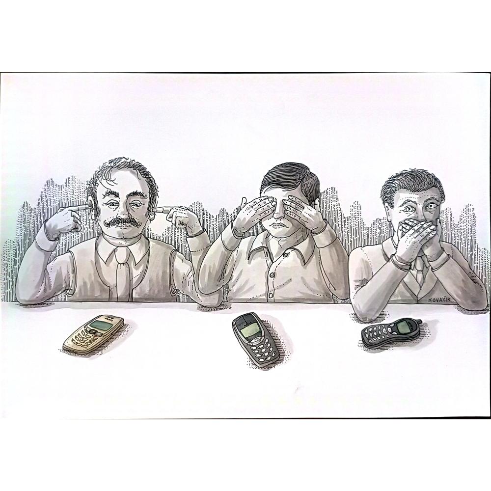 Ivan Kovacik 29x21cm Orijinal Karikatür BOD05549