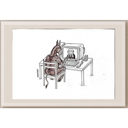 Mohammad Amin Aghaey 29x21cm Orijinal Karikatür BOD05557