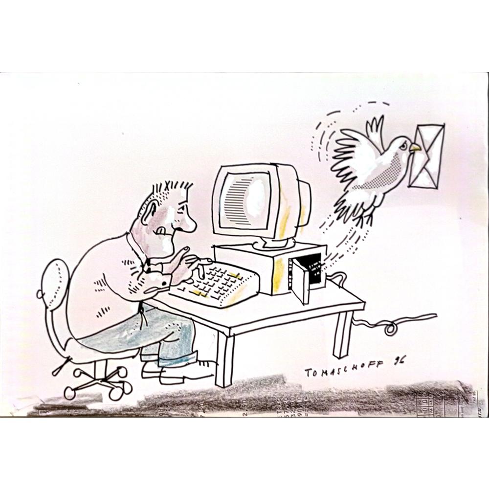 Jan Tomaschoff 29x21cm Orijinal Karikatür BOD05558
