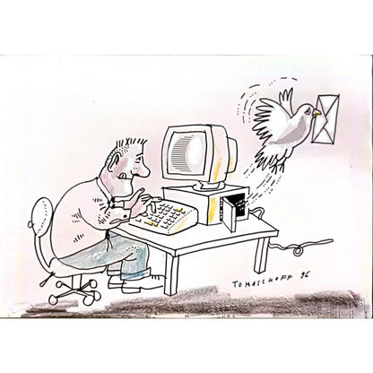 Jan Tomaschoff 29x21cm Orijinal Karikatür BOD05558