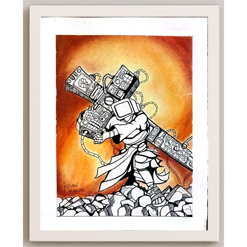 Josuran Oscar 29x21cm Orijinal Karikatür BOD05559