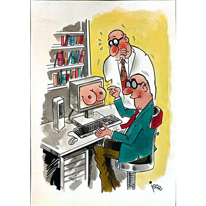 Emilio Isca 29x21cm Orijinal Karikatür BOD05567