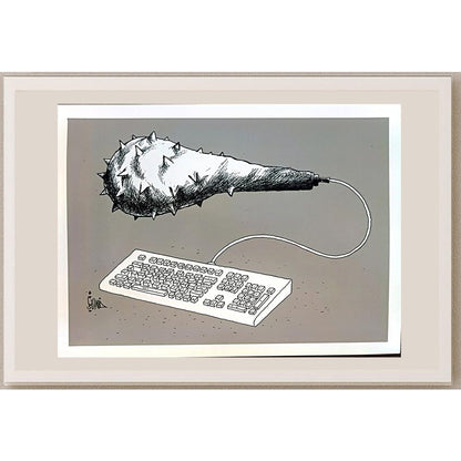 Khalid Al Hashimi 27x20cm Orijinal Karikatür BOD05572