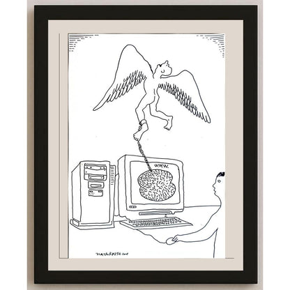 Zlatko Krstevski 25x16cm Orijinal Karikatür BOD05573