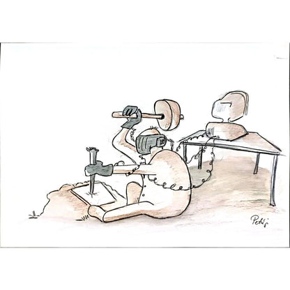 Joseph Petrenyi 25x18cm Orijinal Karikatür BOD05574