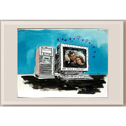 Zlatko Krstevski 20x16cm Orijinal Karikatür BOD05575