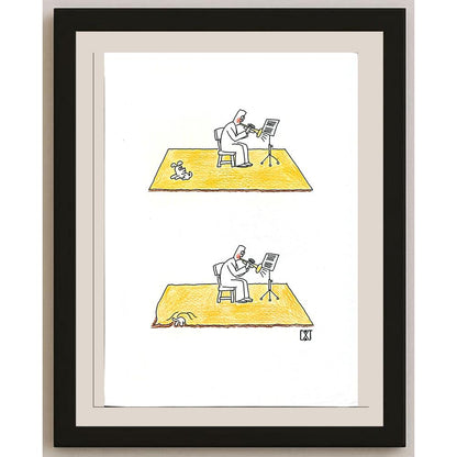 Chen Xuejun 29x21cm Orijinal Karikatür BOD05576