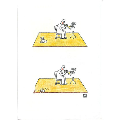 Chen Xuejun 29x21cm Orijinal Karikatür BOD05576