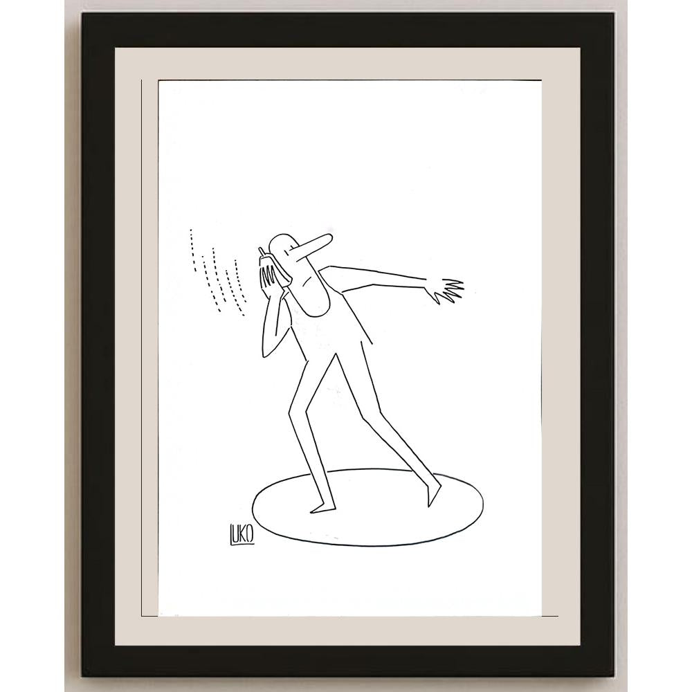 Peter Luko 29x21cm Orijinal Karikatür BOD05582
