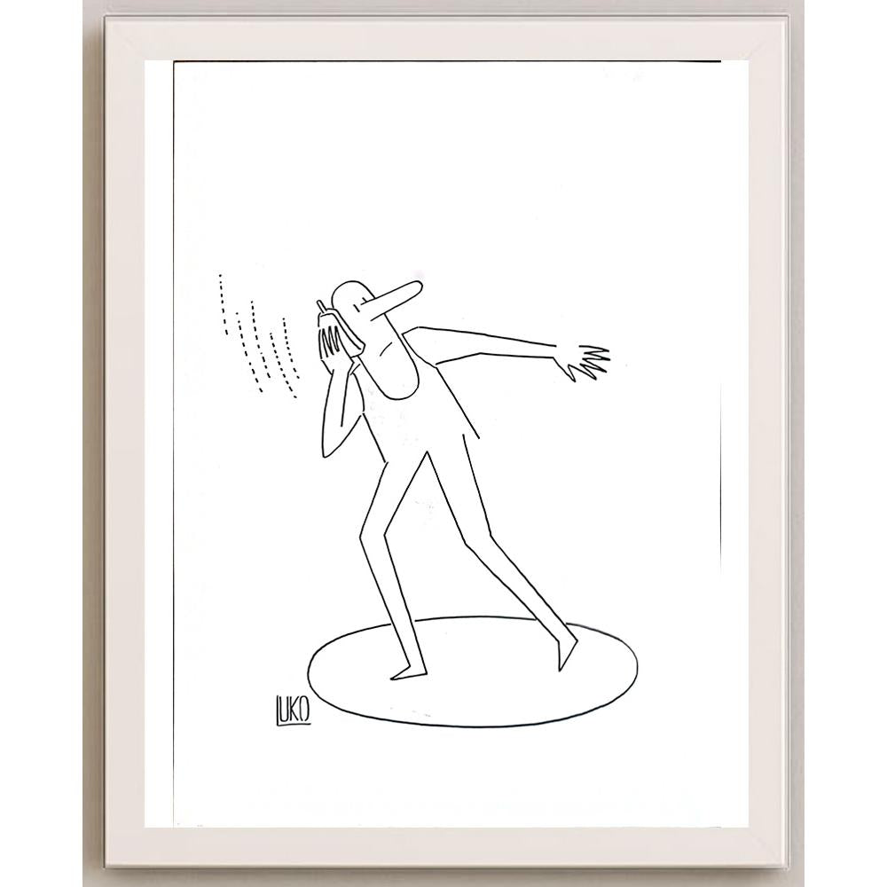Peter Luko 29x21cm Orijinal Karikatür BOD05582
