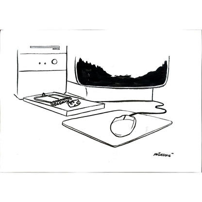 Cedomil Miskovic 35x25cm Orijinal Karikatür BOD05586