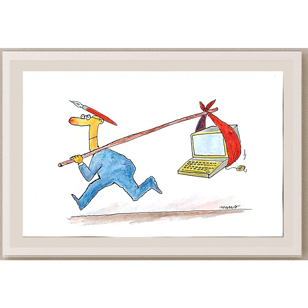 Ivan Haramija 29x21cm Orijinal Karikatür BOD05587