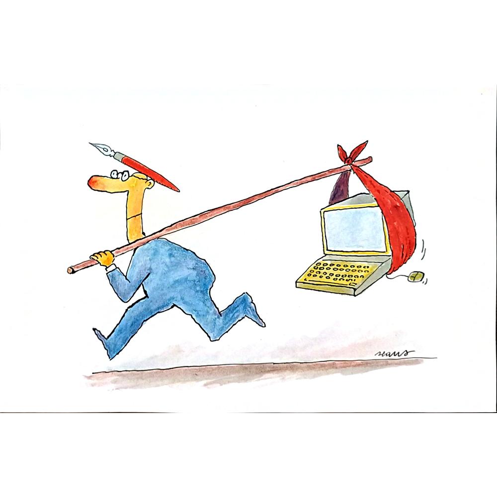 Ivan Haramija 29x21cm Orijinal Karikatür BOD05587