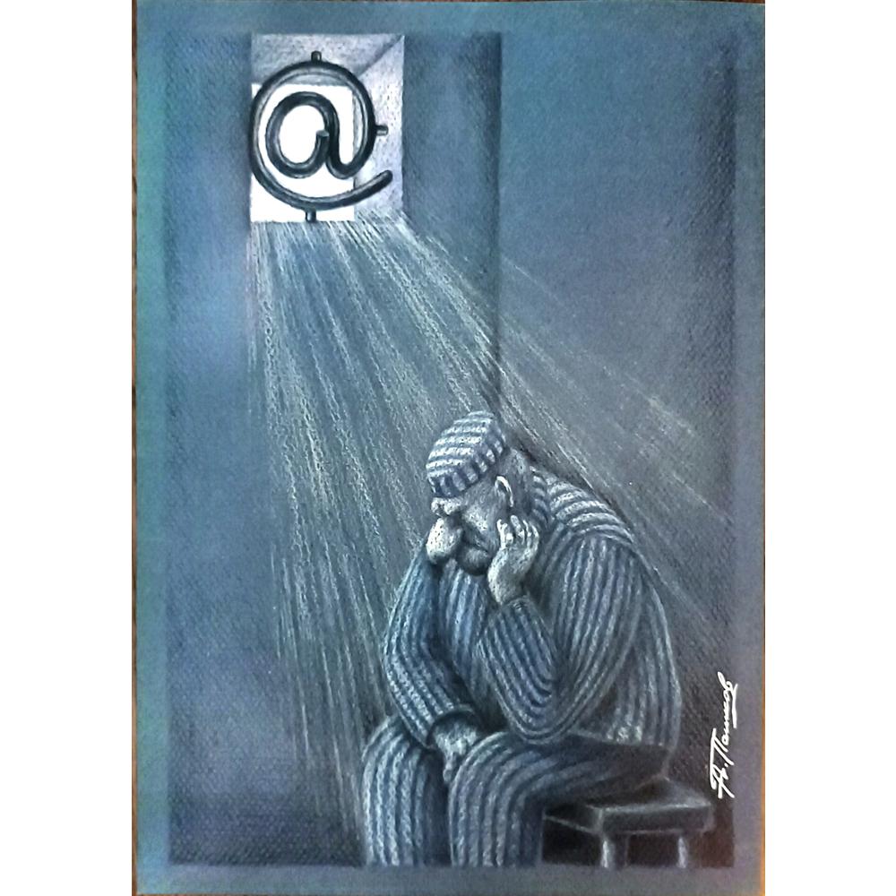 Aleksandr Pashkov 29x21cm Orijinal Karikatür BOD05593