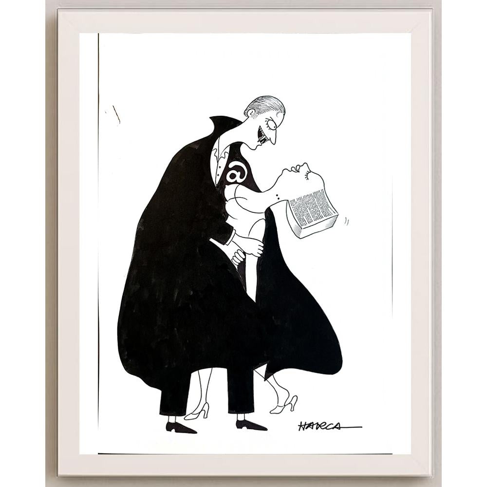 Juli Sanchis Aguado 29x21cm Orijinal Karikatür BOD05601