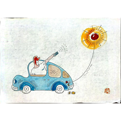 Wang Rui Sheng 29x21cm Orijinal Karikatür BOD05615