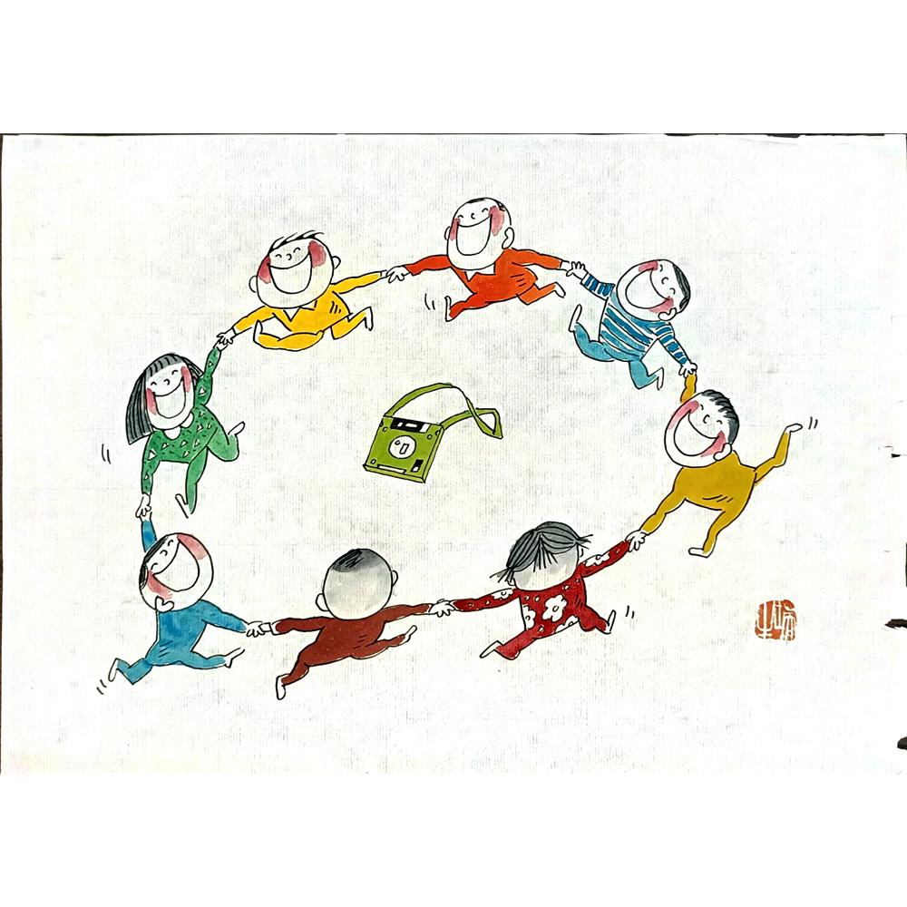 Wang Rui Sheng 29x21cm Orijinal Karikatür BOD05616