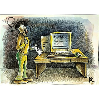 Danila Koseva 29x21cm Orijinal Karikatür BOD05620