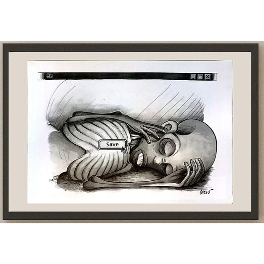 Carlos Augusto Nascimento 29x21cm Orijinal Karikatür BOD05631