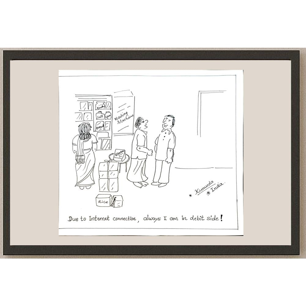 Kumuda Deshpande 28x23cm Orijinal Karikatür BOD05632