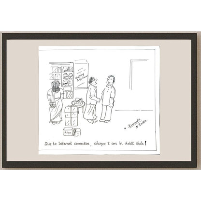 Kumuda Deshpande 28x23cm Orijinal Karikatür BOD05632