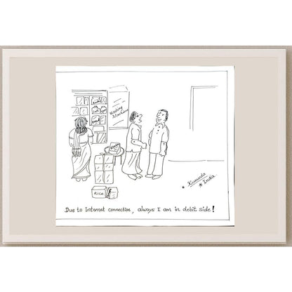 Kumuda Deshpande 28x23cm Orijinal Karikatür BOD05632