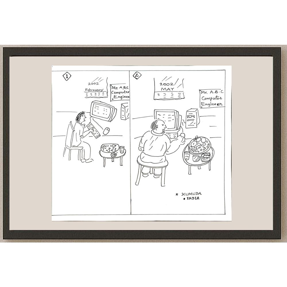 Kumuda Deshpande 28x23cm Orijinal Karikatür BOD05633