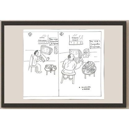 Kumuda Deshpande 28x23cm Orijinal Karikatür BOD05633