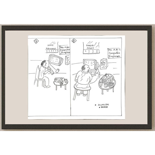 Kumuda Deshpande 28x23cm Orijinal Karikatür BOD05633
