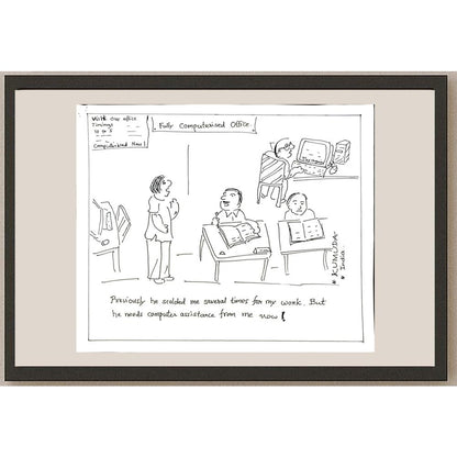 Kumuda Deshpande 28x23cm Orijinal Karikatür BOD05634