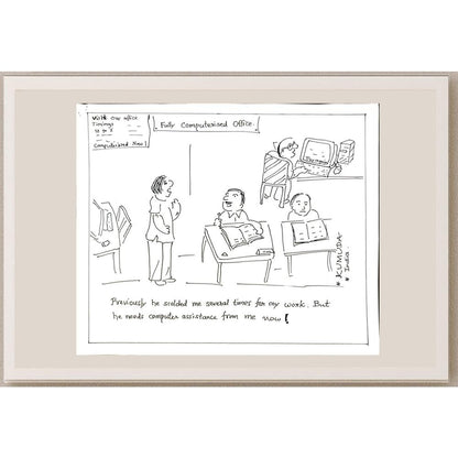 Kumuda Deshpande 28x23cm Orijinal Karikatür BOD05634