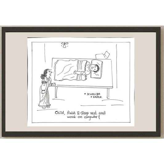 Kumuda Deshpande 28x23cm Orijinal Karikatür BOD05636