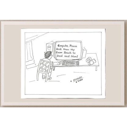 Kumuda Deshpande 28x23cm Orijinal Karikatür BOD05638