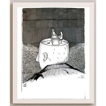 Pezhman Alipoor 29x21cm Orijinal Karikatür BOD05641