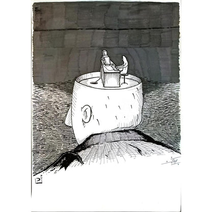 Pezhman Alipoor 29x21cm Orijinal Karikatür BOD05641