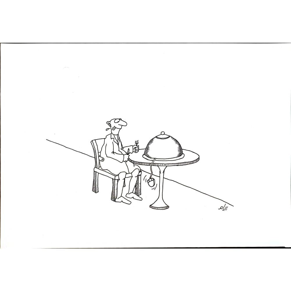 Payam Pourfalah 29x21cm Orijinal Karikatür BOD05645