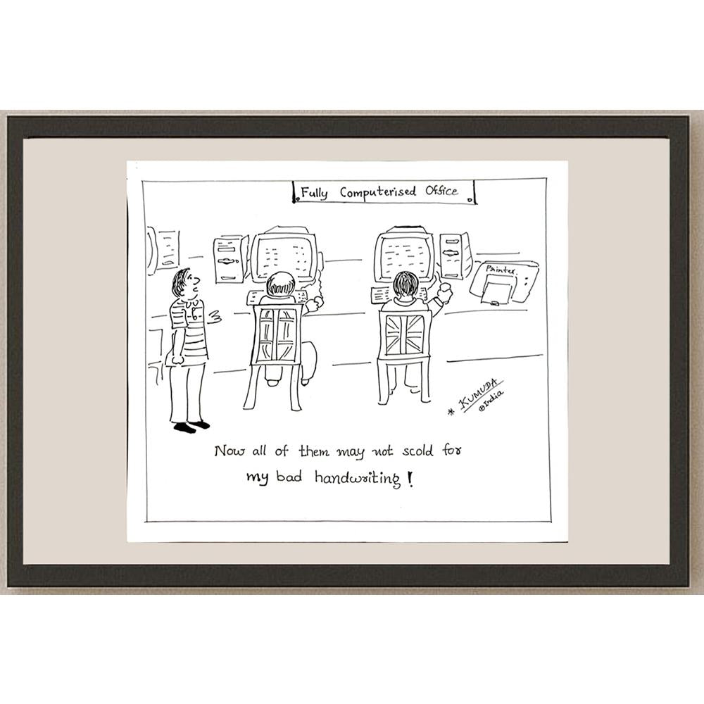 Kumuda Deshpande 28x23cm Orijinal Karikatür BOD05657