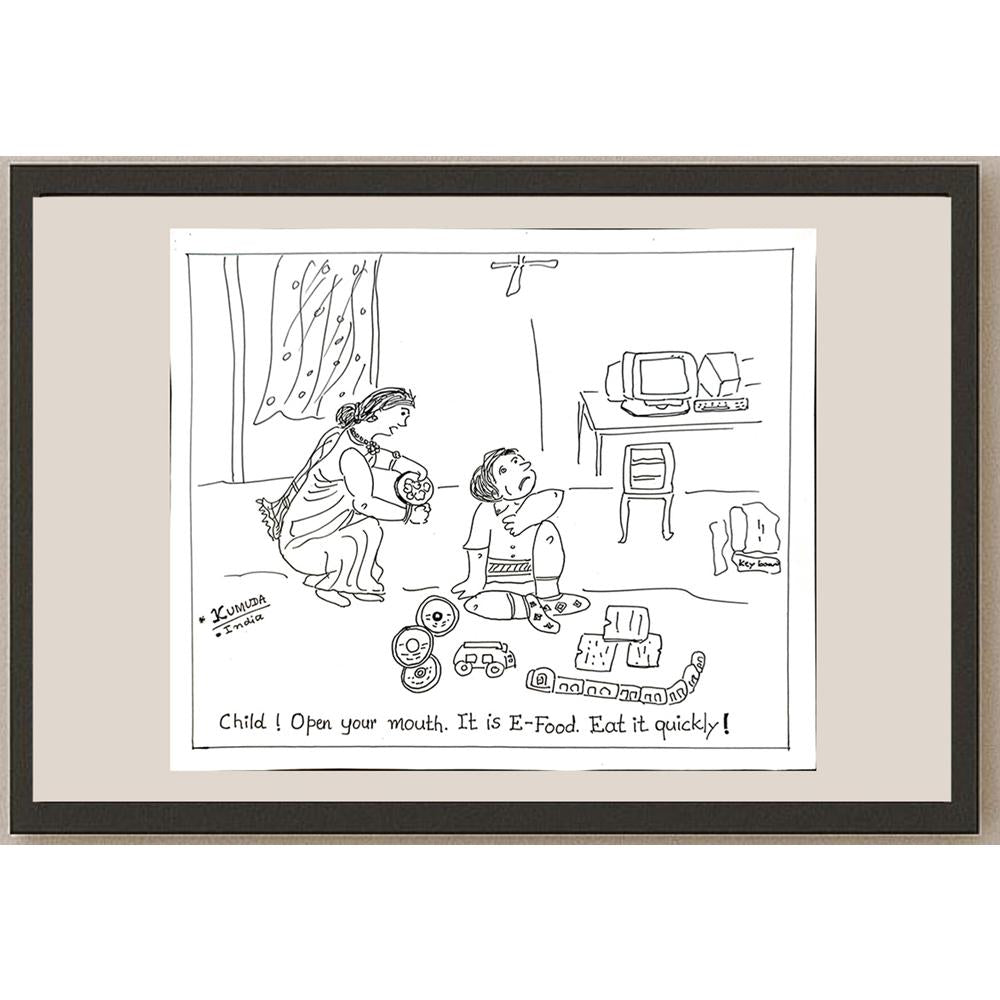 Kumuda Deshpande 28x23cm Orijinal Karikatür BOD05658