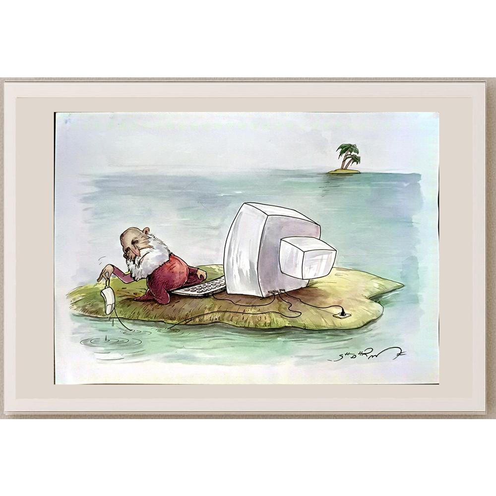 Shahram Rezaei 29x21cm Orijinal Karikatür BOD05671