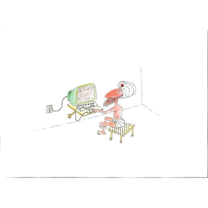 Nikolay Fitkov 29x21cm Orijinal Karikatür BOD05677