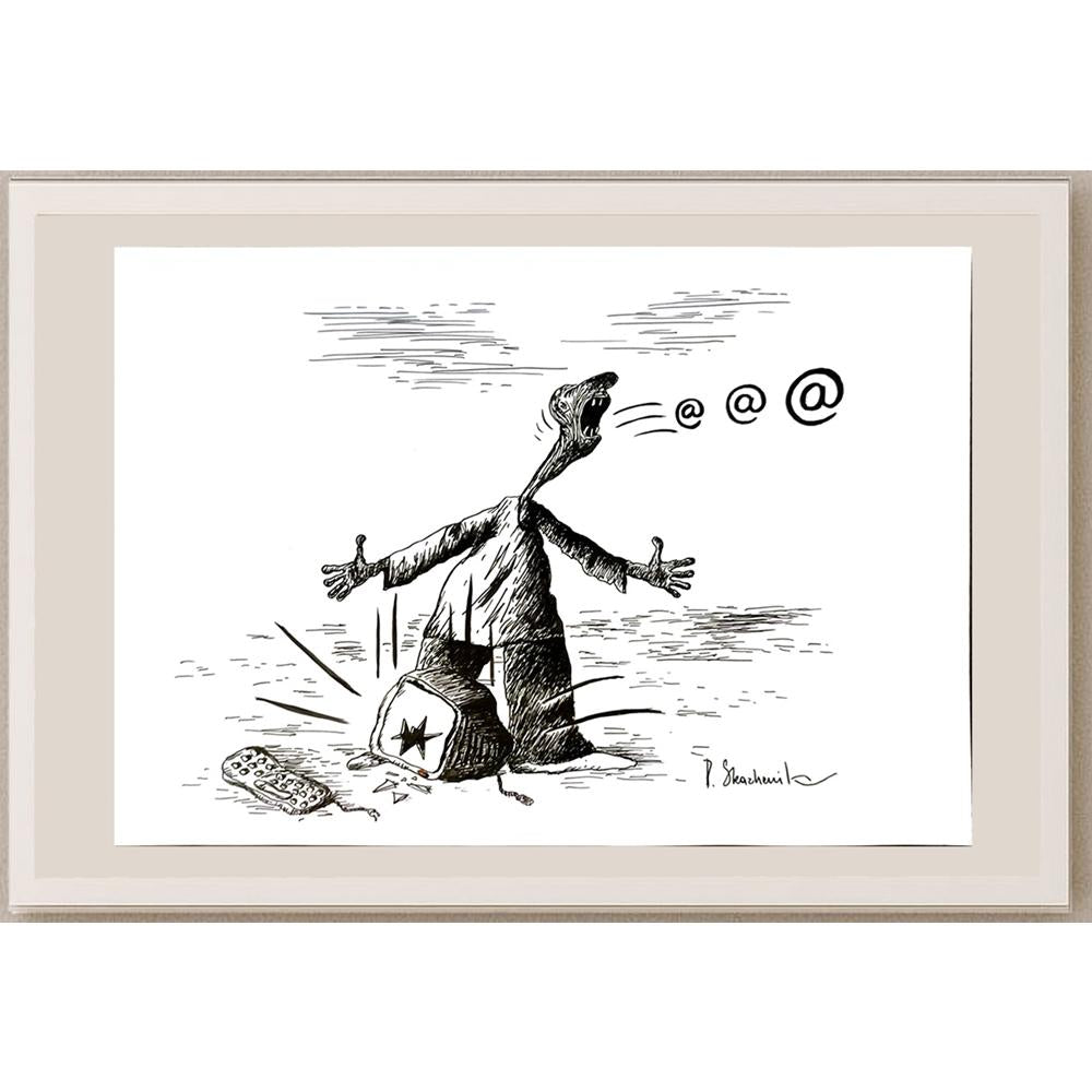 Dmitriy Skazhenik 29x21cm Orijinal Karikatür BOD05678