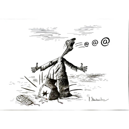 Dmitriy Skazhenik 29x21cm Orijinal Karikatür BOD05678