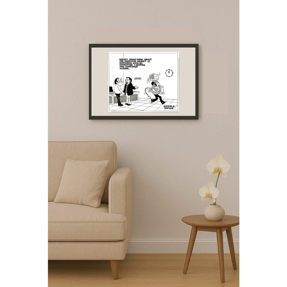 Kantesh Badiger 30x25cm Orijinal Karikatür BOD05679