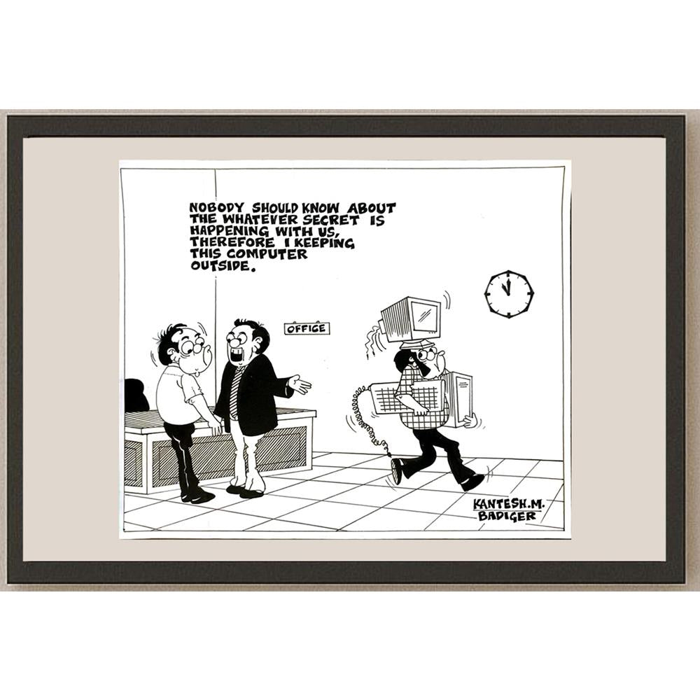 Kantesh Badiger 30x25cm Orijinal Karikatür BOD05679
