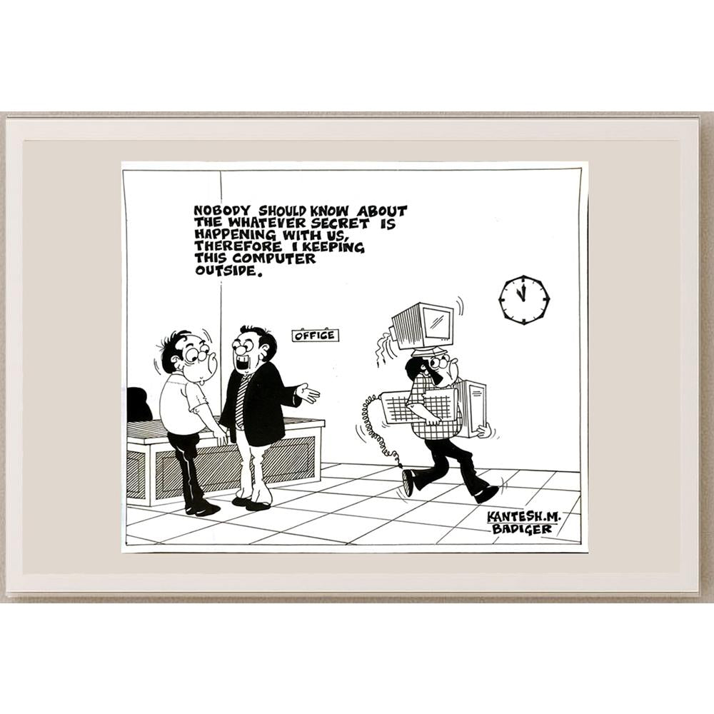 Kantesh Badiger 30x25cm Orijinal Karikatür BOD05679