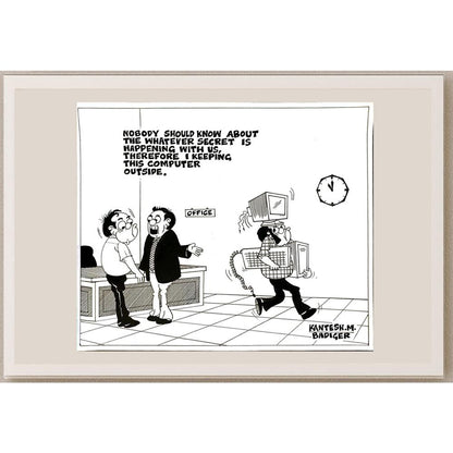 Kantesh Badiger 30x25cm Orijinal Karikatür BOD05679