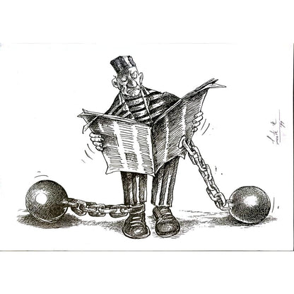 Leonte Nastase 29x21cm Orijinal Karikatür BOD05688