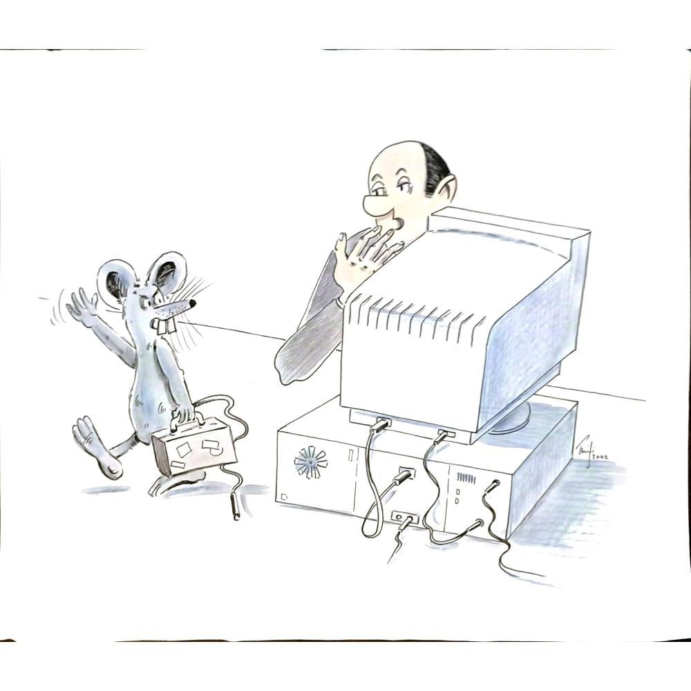 Bossens Philippe 35x25cm Orijinal Karikatür BOD05693