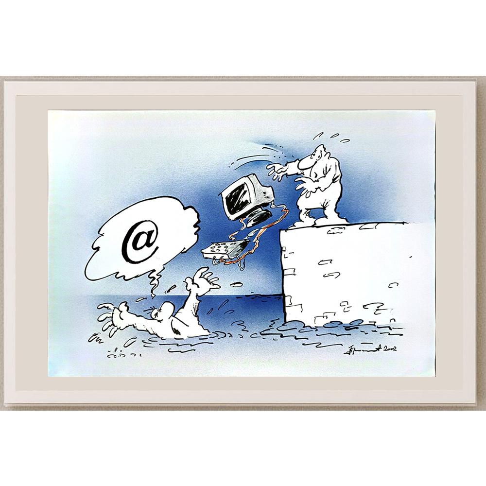 Jovan Prokopljevic 29x21cm Orijinal Karikatür BOD05701