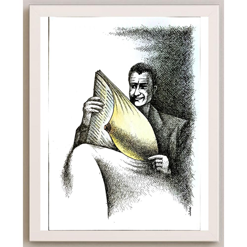Vladimiras Beresniovas 29x21cm Orijinal Karikatür BOD05709